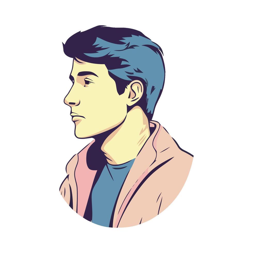 A man with a blue hair and a pink jacket vector