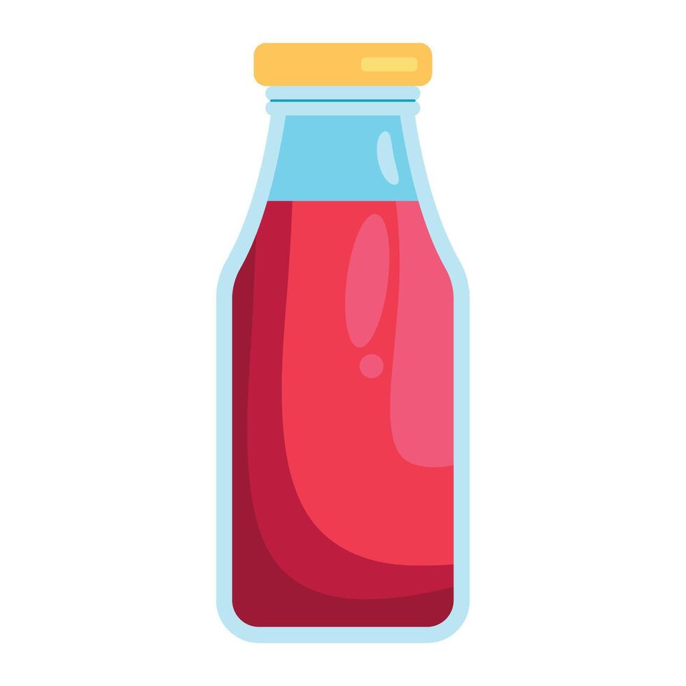 A bottle of juice with a lid on it vector