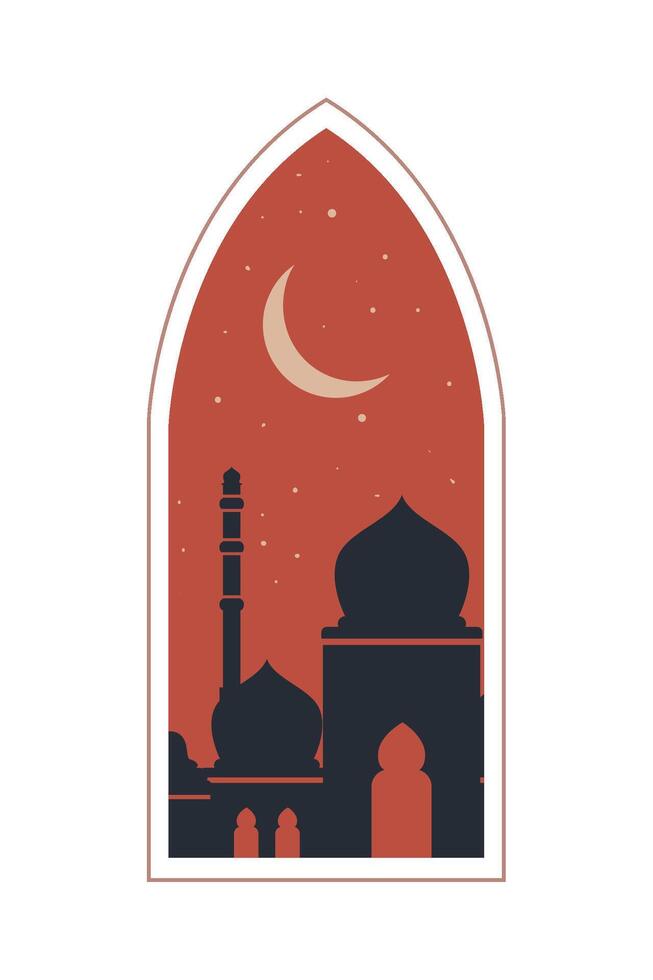 Islamic mosque silhouette illustration vector