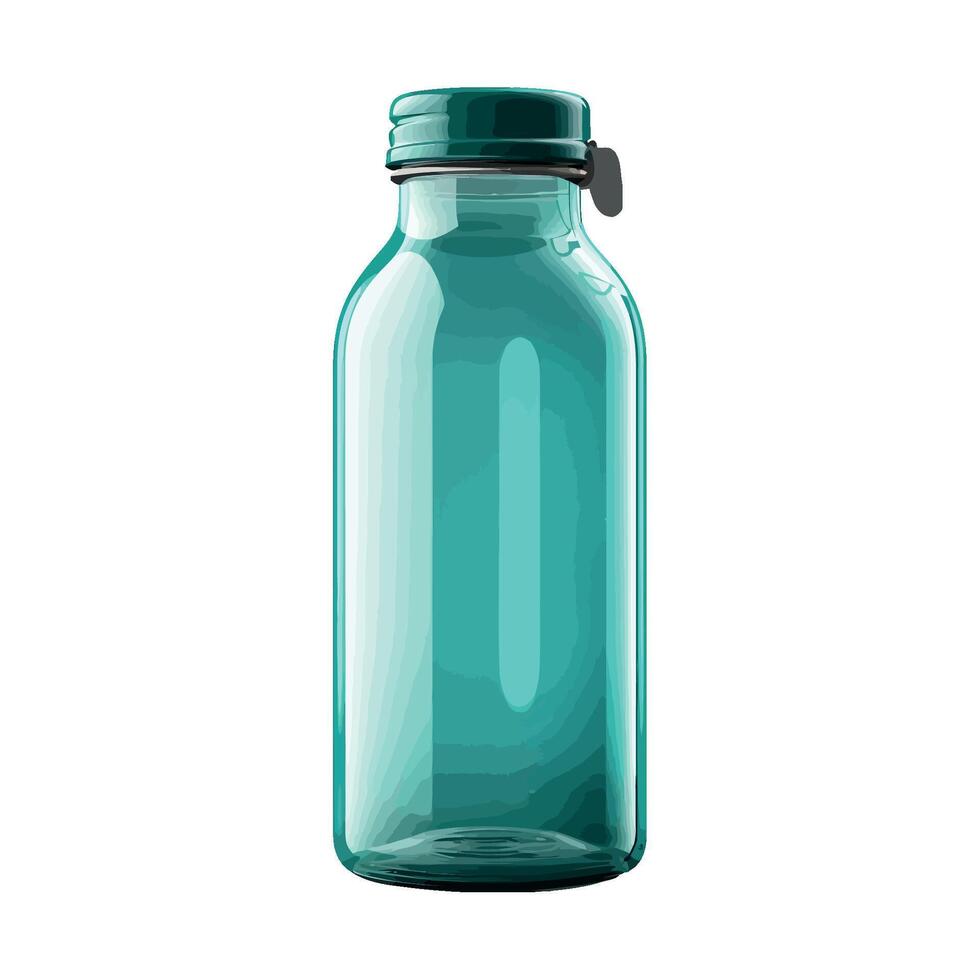 A green bottle with a lid on a white background vector