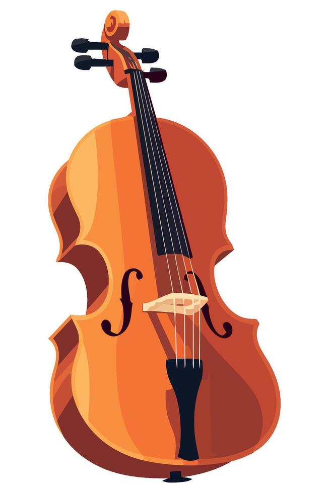 An orange violin on a white background vector