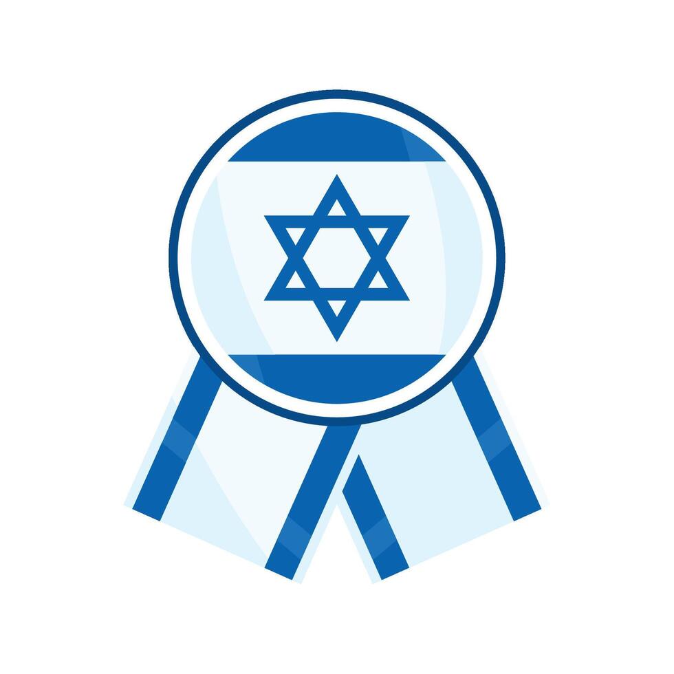Israel flag ribbon icon illustration design vector