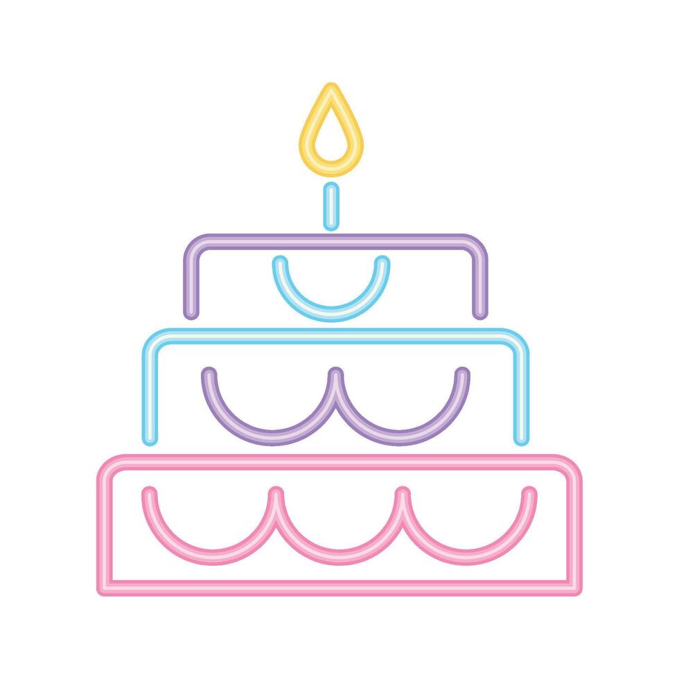 A birthday cake with a candle on top vector