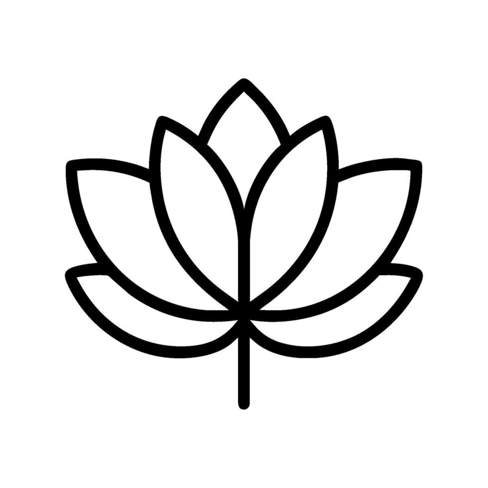 A black and white line drawing of a lotus flower vector