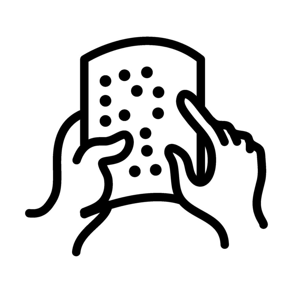 A black and white drawing of a person holding a book vector