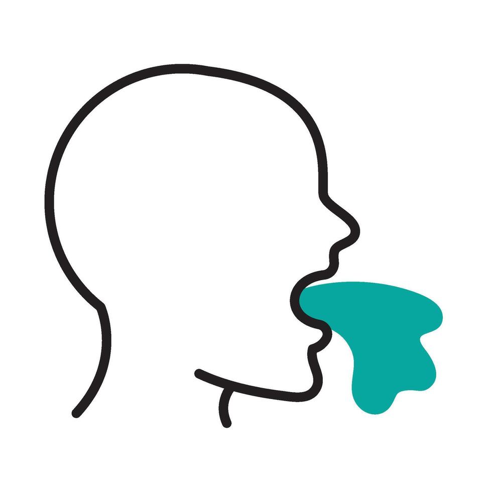A person's head with a green liquid coming out of it vector