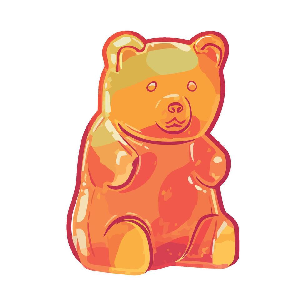 Gummy bear illustration isolated on white background vector