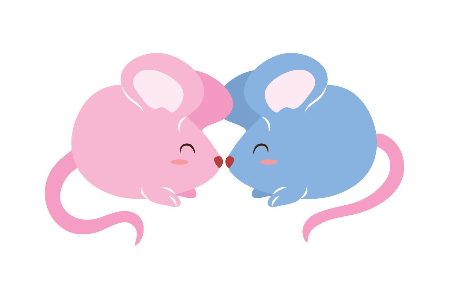 Two mice kissing in a cartoon style vector