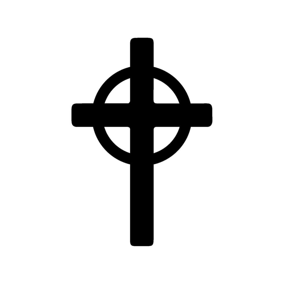 A cross is shown in black on a white background vector