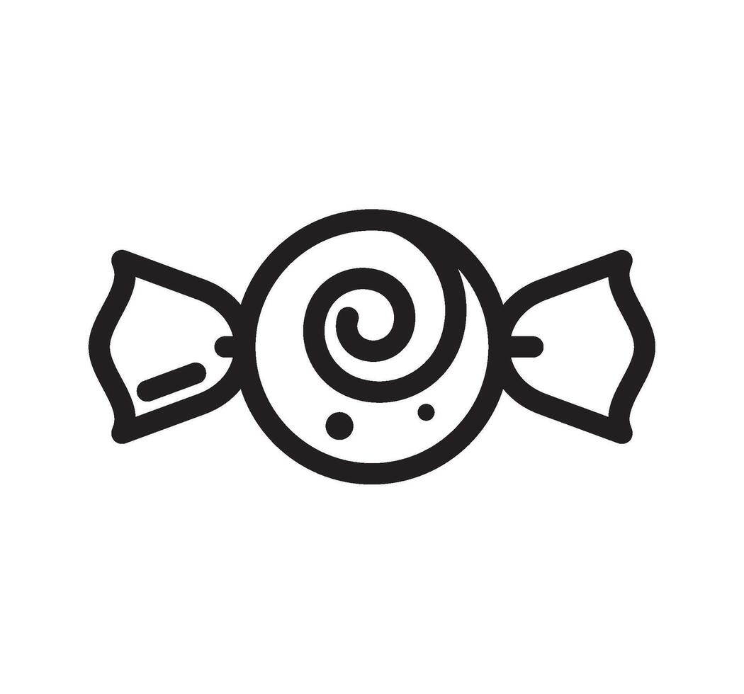 A black and white illustration of a candy vector