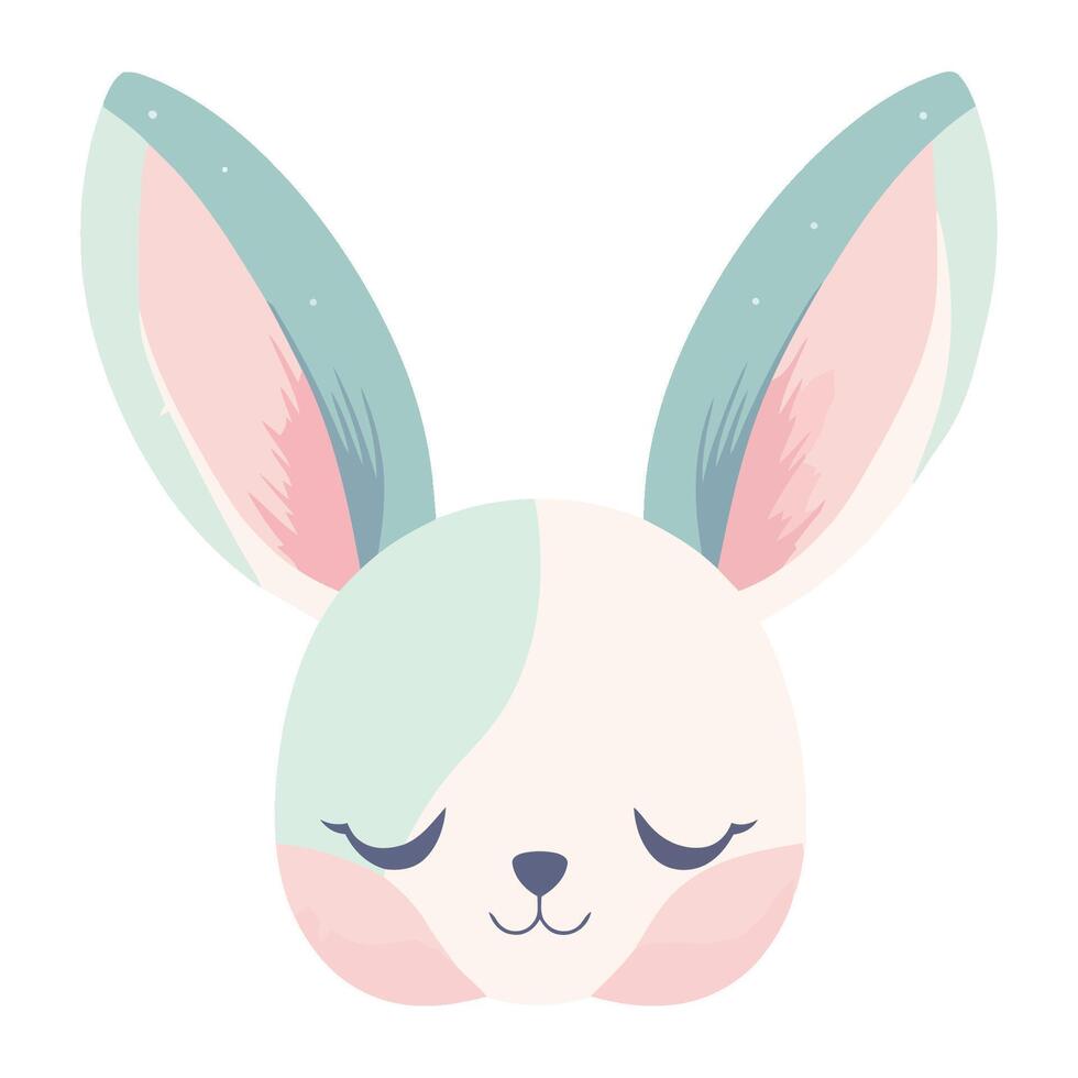 A cute bunny with blue eyes and pink ears vector
