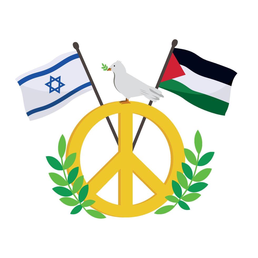 Israeli and palestinian flags vector