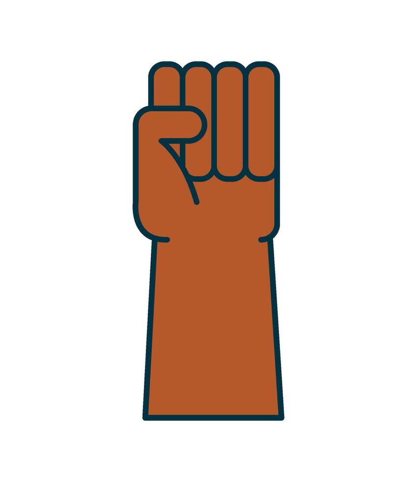 A fist icon with a fist raised up in the air vector