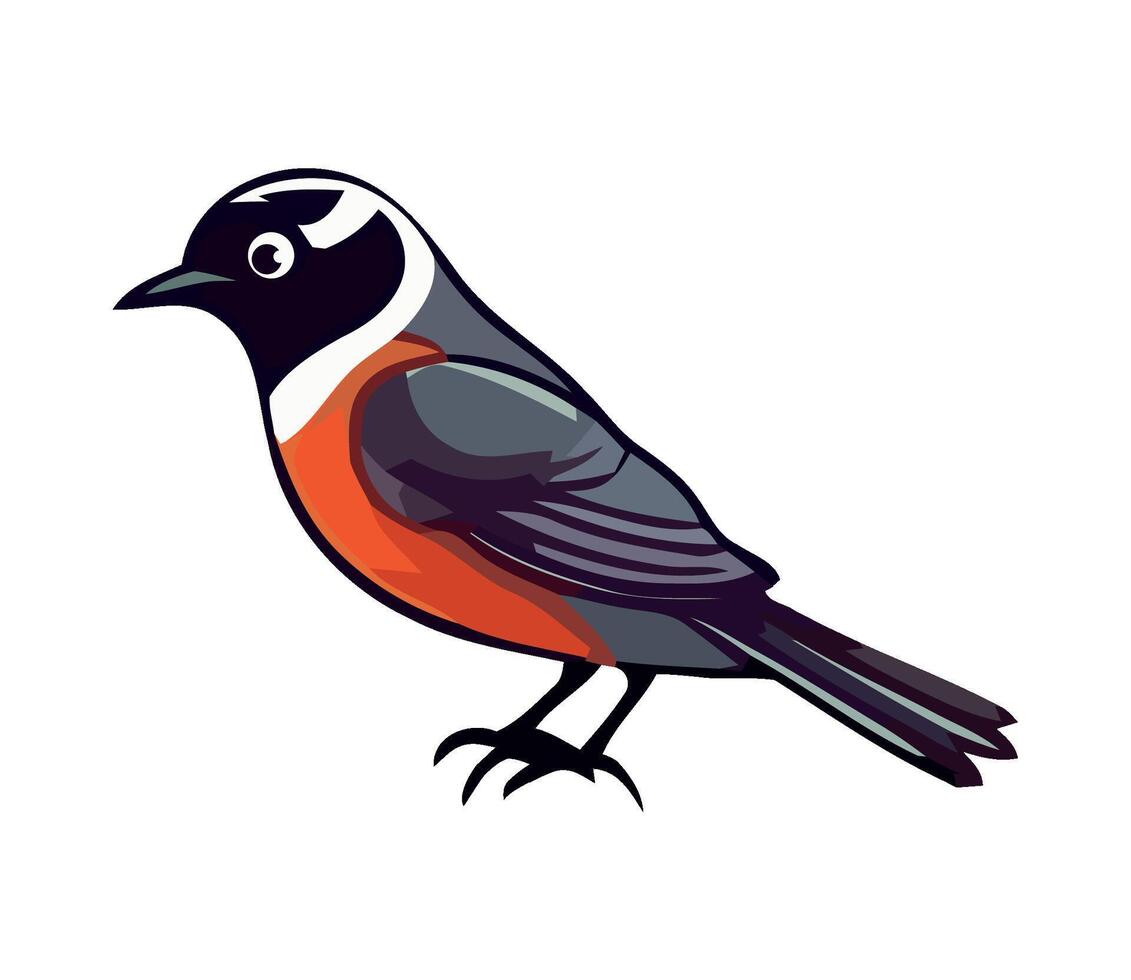 A cartoon bird with orange and black feathers vector