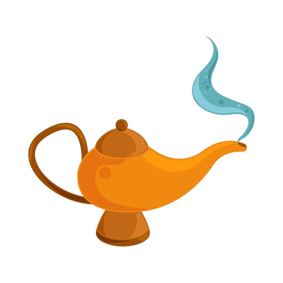 Magic lamp cartoon illustration on a white background vector