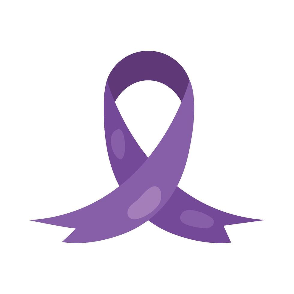 Purple ribbon icon on white background vector