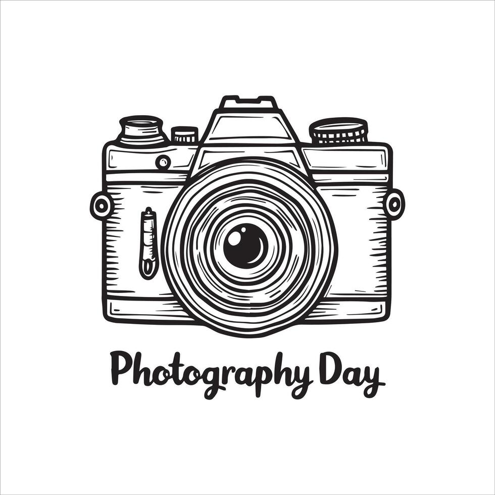 Camera for Happy Photography Day illustration vector