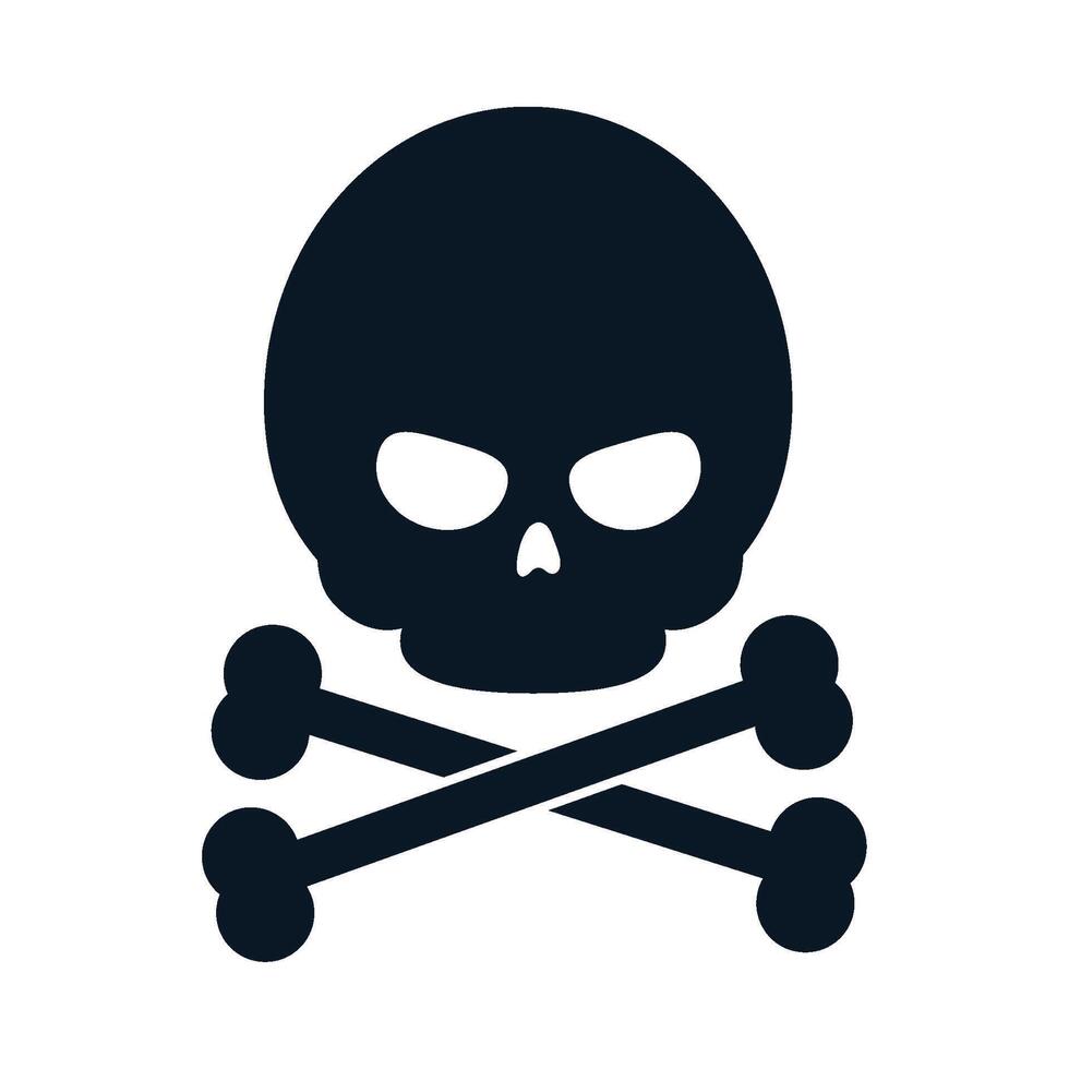 A skull and crossbones icon on a white background vector