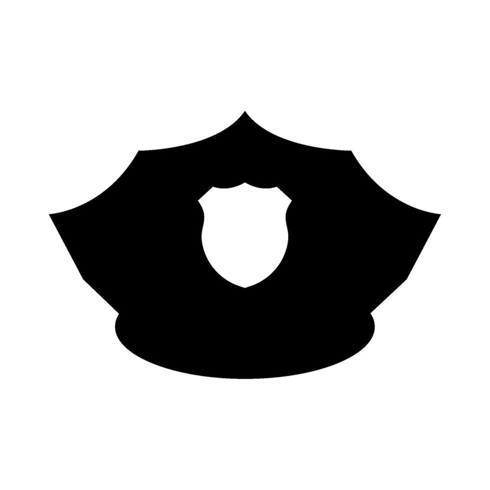 A black and white silhouette of a police hat vector