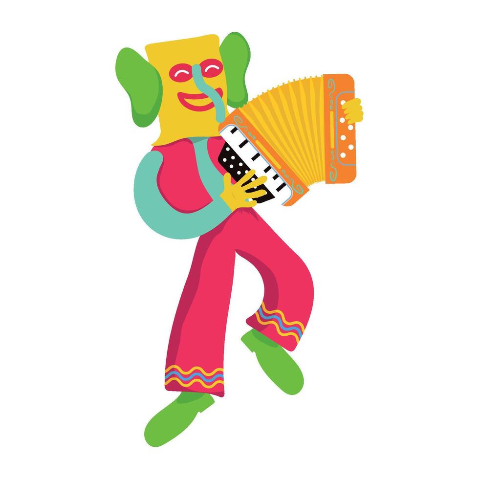 A cartoon clown playing an accordion vector