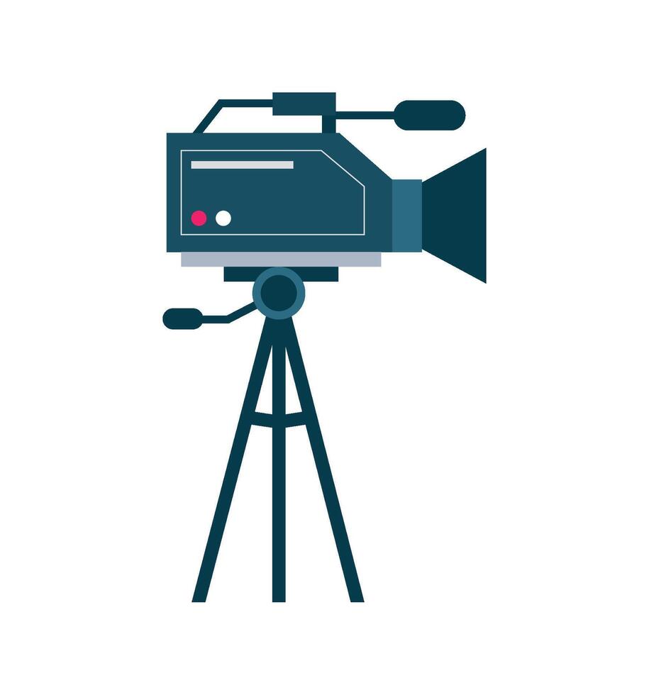 camera on tripod illustration vector