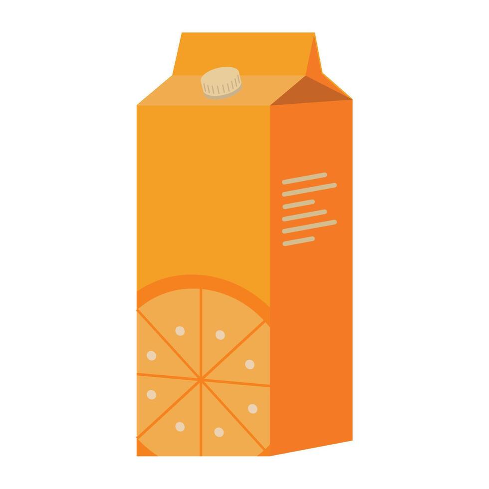Orange juice carton illustration vector