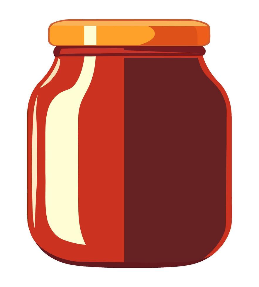 Jar of tomato sauce illustration vector