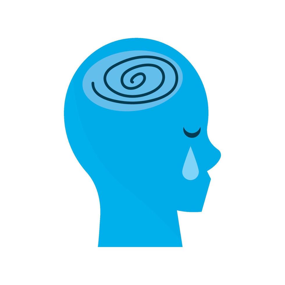 A blue head with a spiral inside it vector