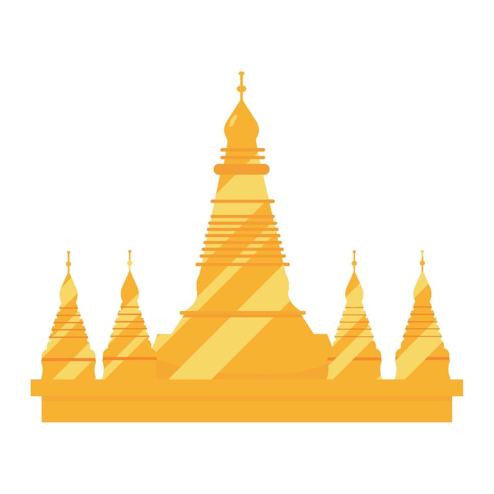 An illustration of a golden pagoda vector