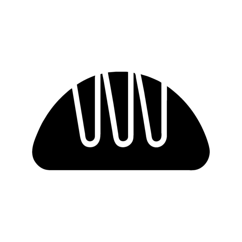 A black and white icon of a slice of bread vector