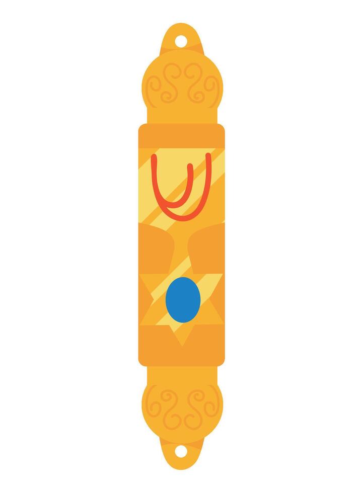 An orange and blue torah with a blue dot vector
