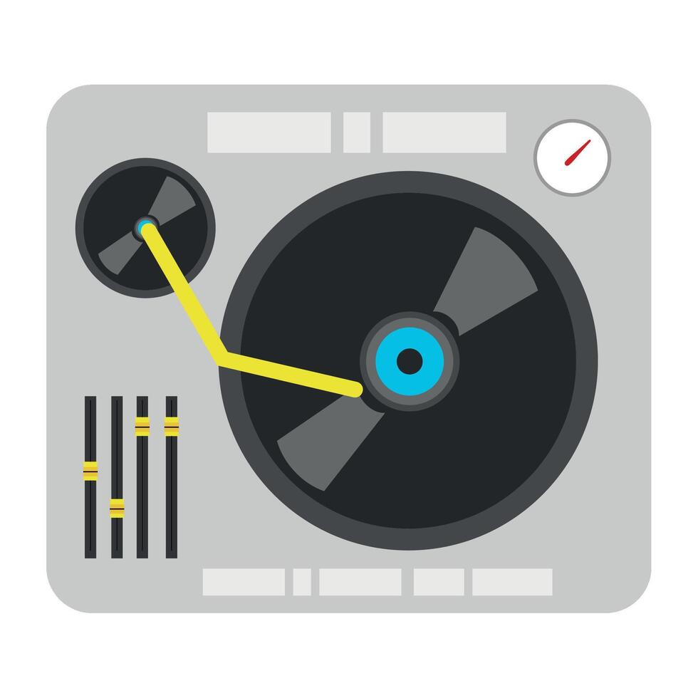 Dj turntable icon flat design illustration vector
