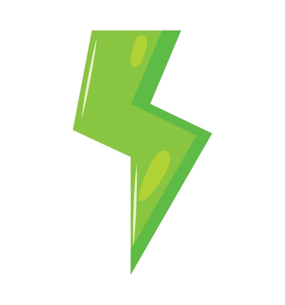 A green lightning bolt icon on a white background vector