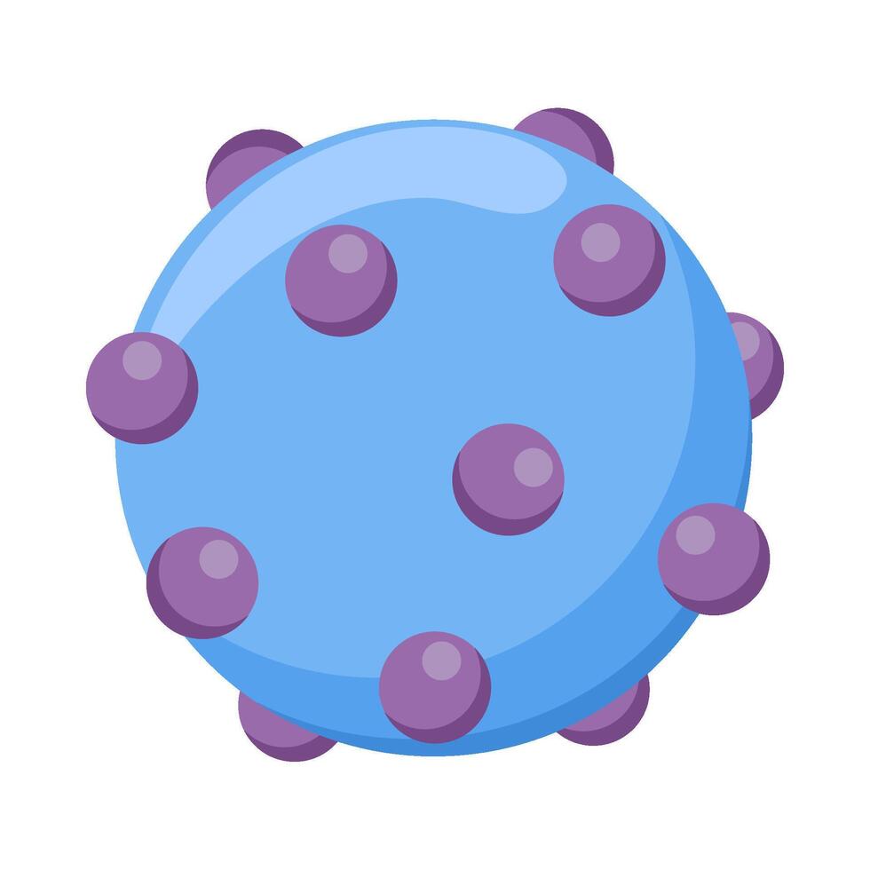 A blue virus with purple dots on it vector