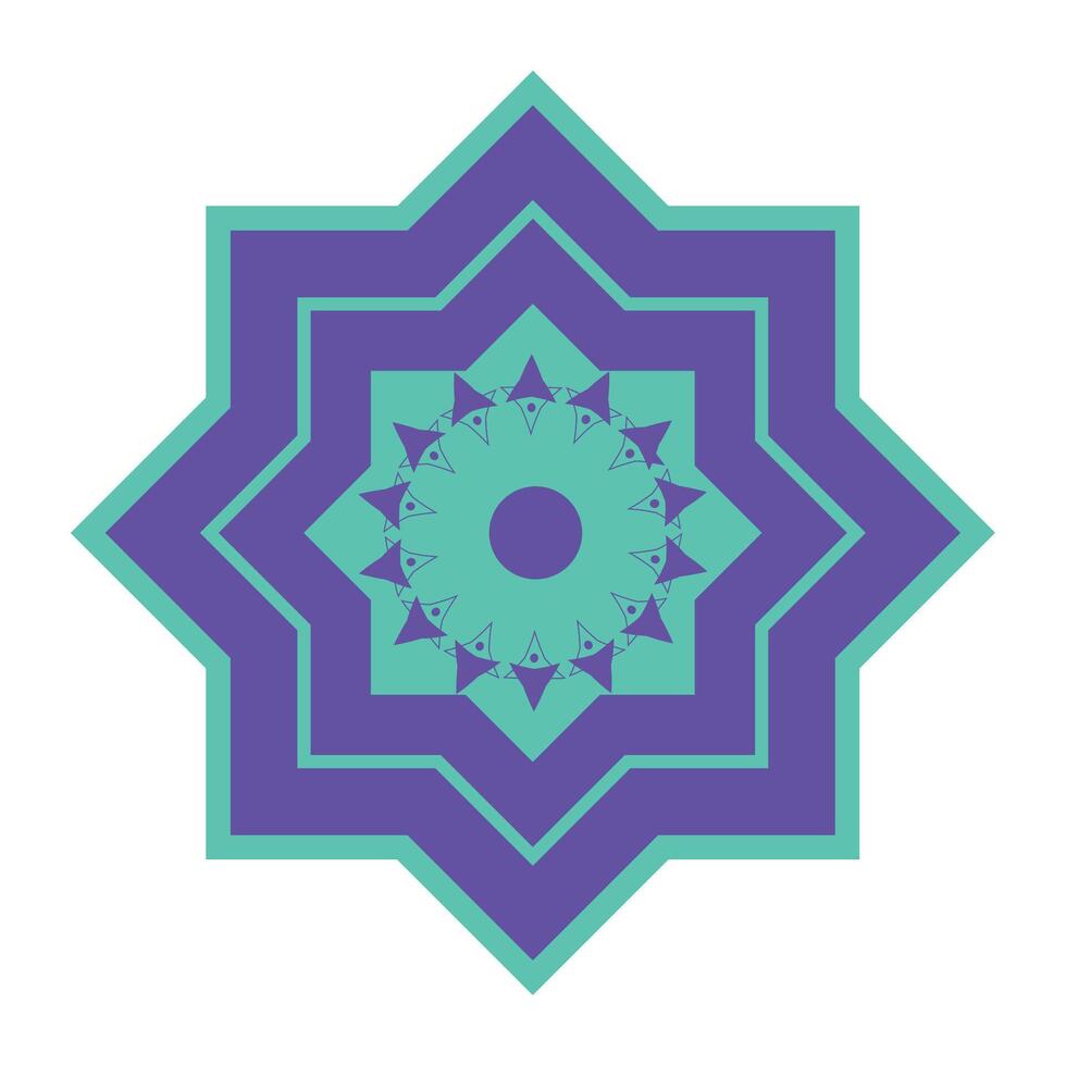 A blue and green star with a star in the center vector
