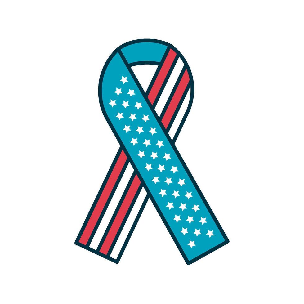 A ribbon with stars and stripes on it vector