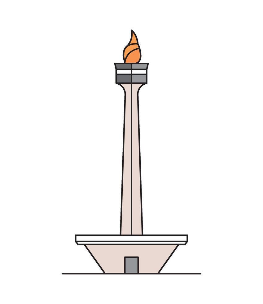 A tower with a flame on top of it vector