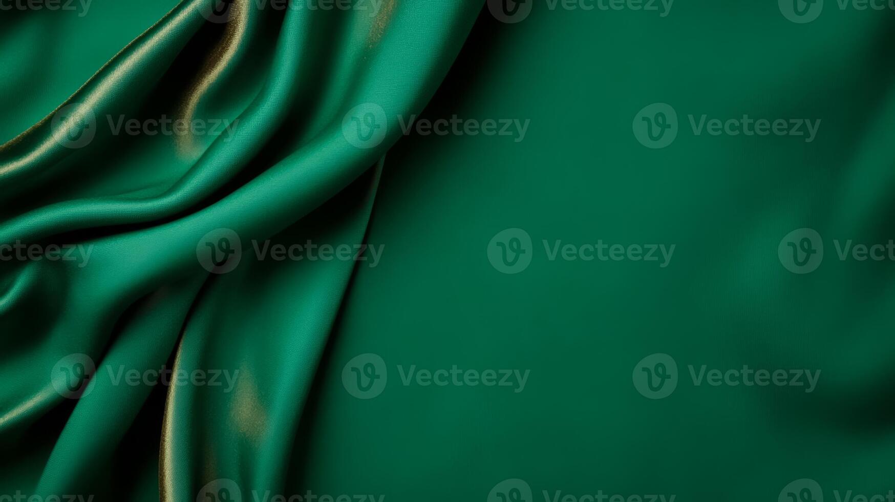 Velvet texture in deep green with subtle gold accents elegant Christmas background rich holiday vibe with a soft luxurious surface photo