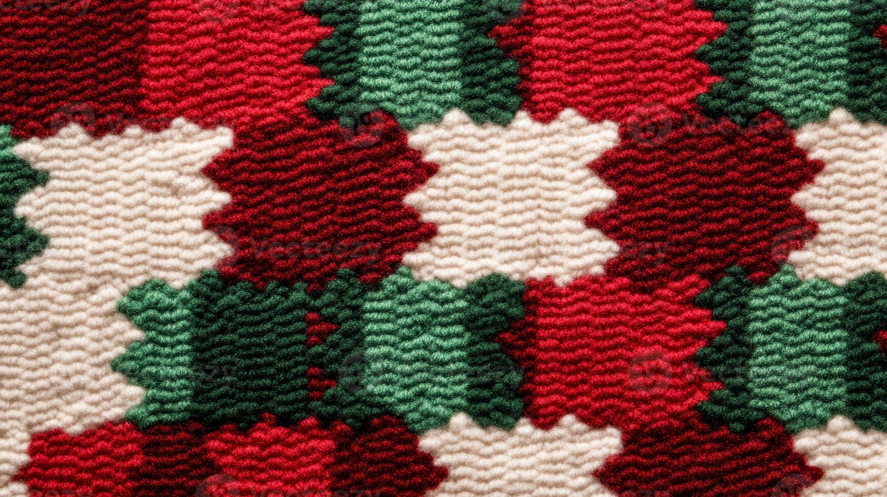 Subtle houndstooth pattern in red and green festive Christmas texture classic and timeless cozy seasonal warmth with a refined touch photo