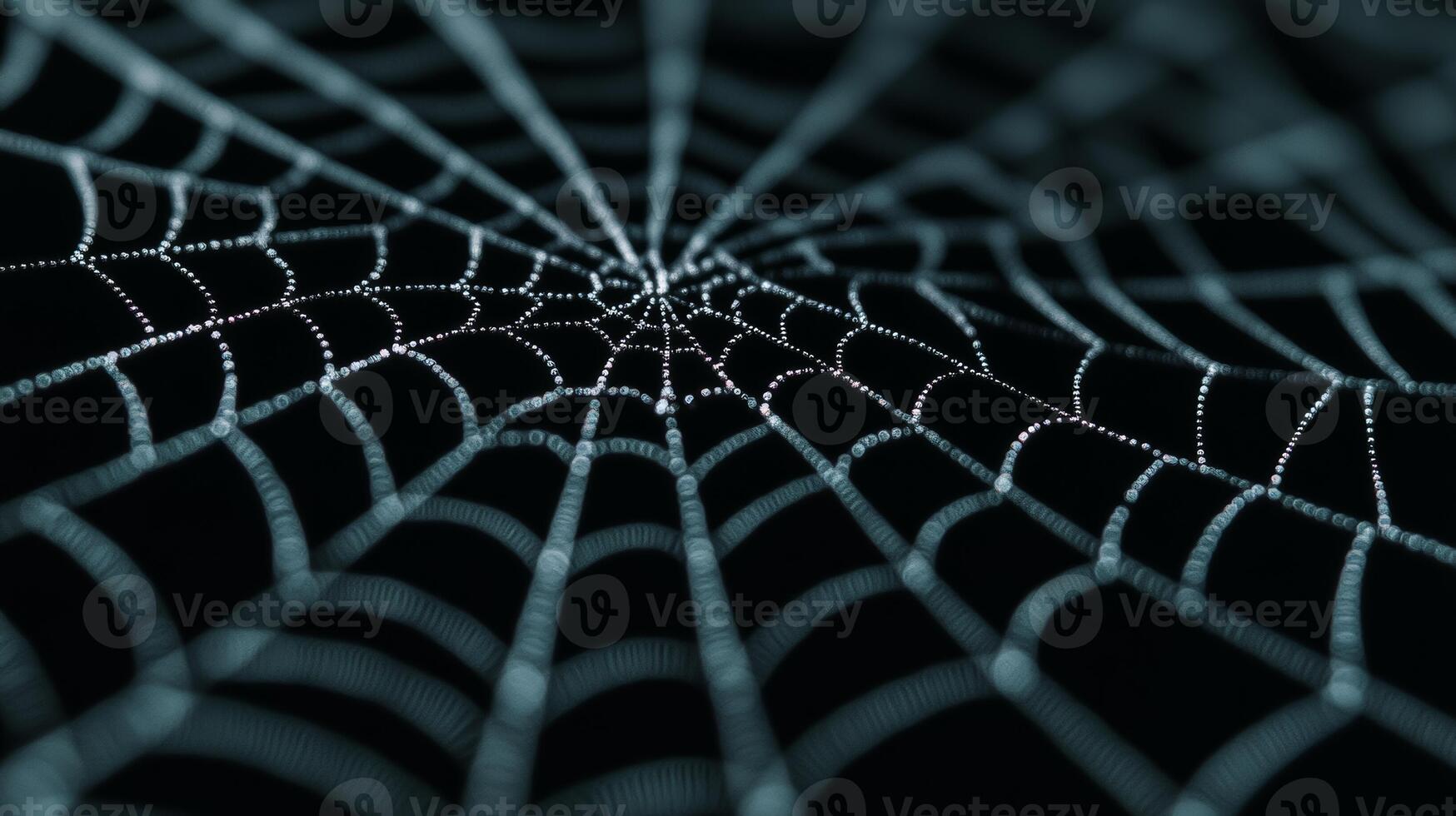 Deep black background with subtle creepy spiderweb texture thin strands catching dim light Halloween spooky atmosphere minimalist eerie yet stylish design for seasonal projects photo