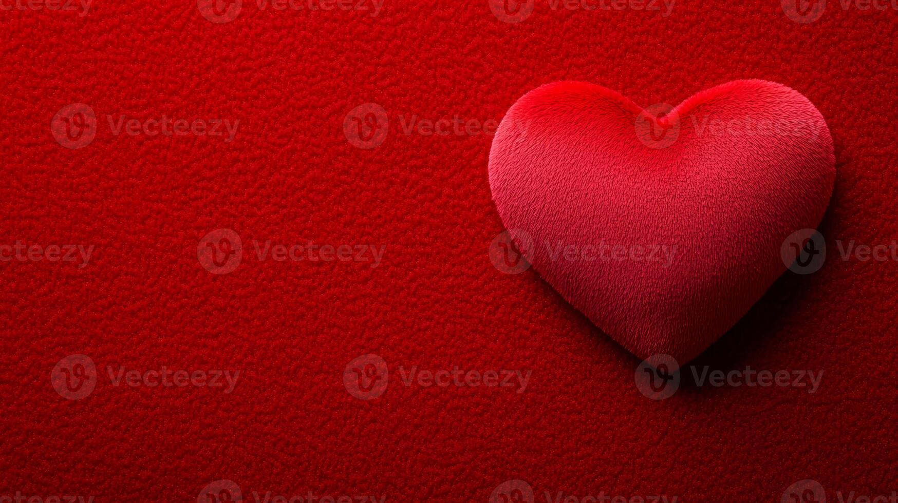 Red velvet background with subtle heart shaped texture soft light creating gentle shadows Valentines Day holiday romance and love theme vibrant scarlet tones hinting at luxury and warmth photo