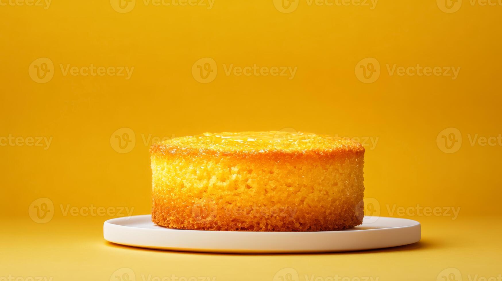Savory cornbread with a golden crust, served with honey butter, set on a plate against a gradient background from soft golden yellow to warm amber photo