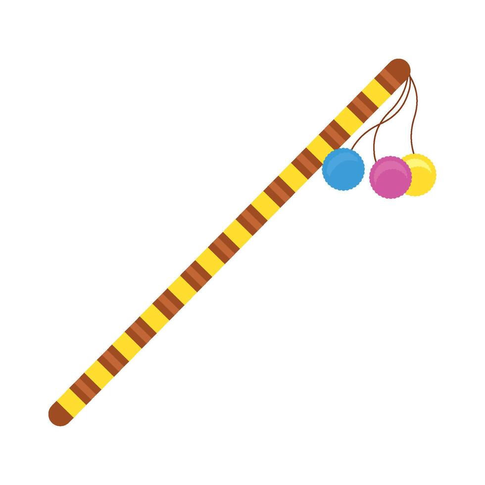 A colorful stick with balls on it vector