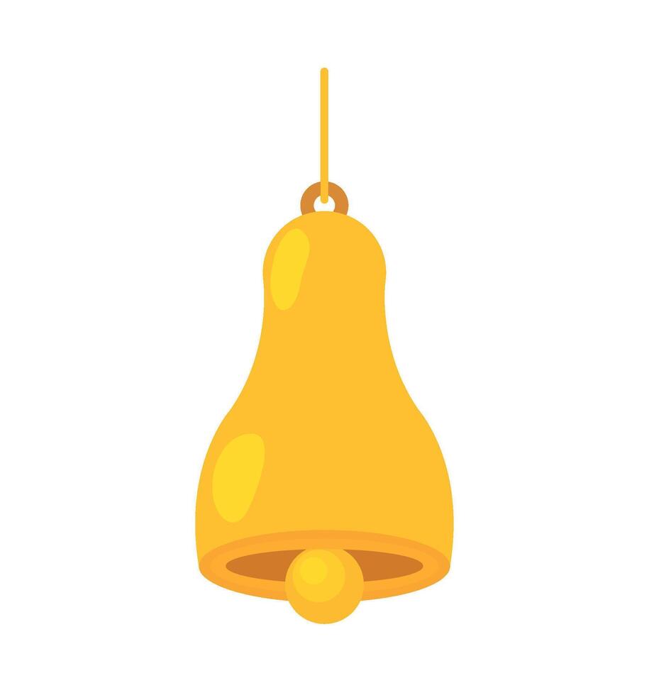 A yellow bell hanging from a chain vector