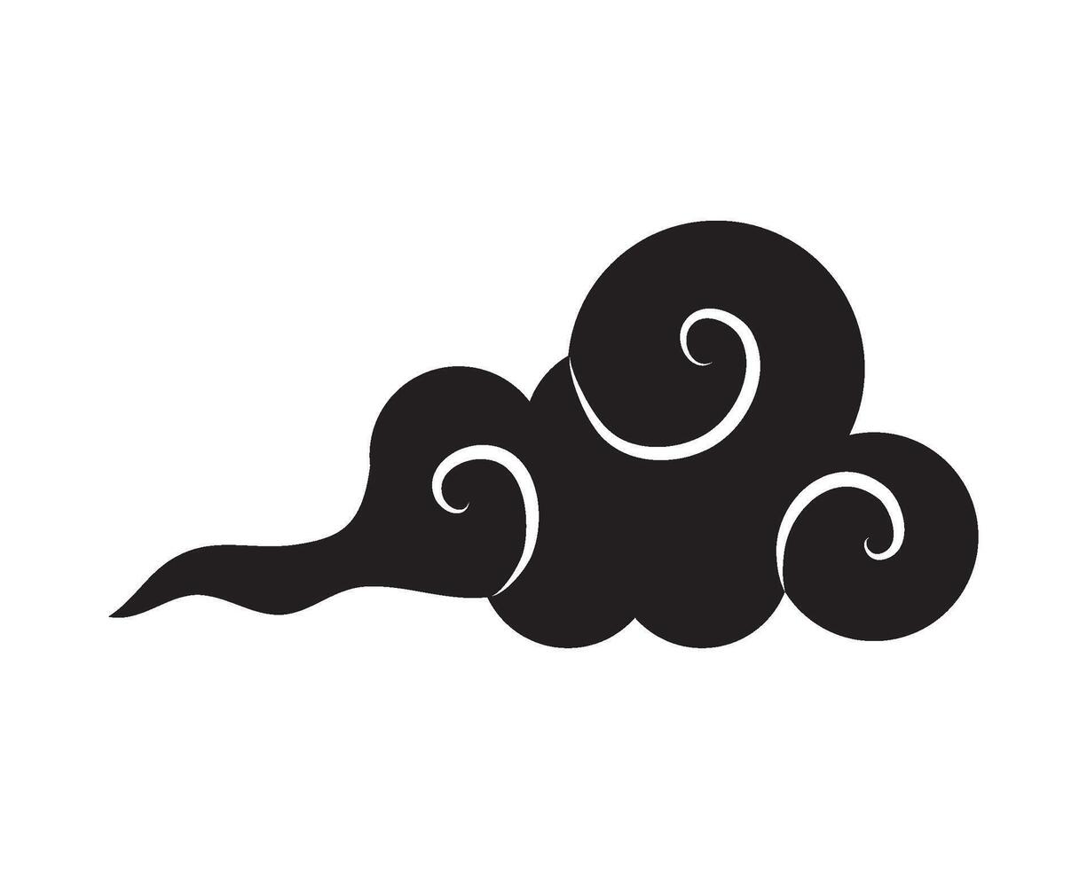 A black and white cloud with swirls on it vector