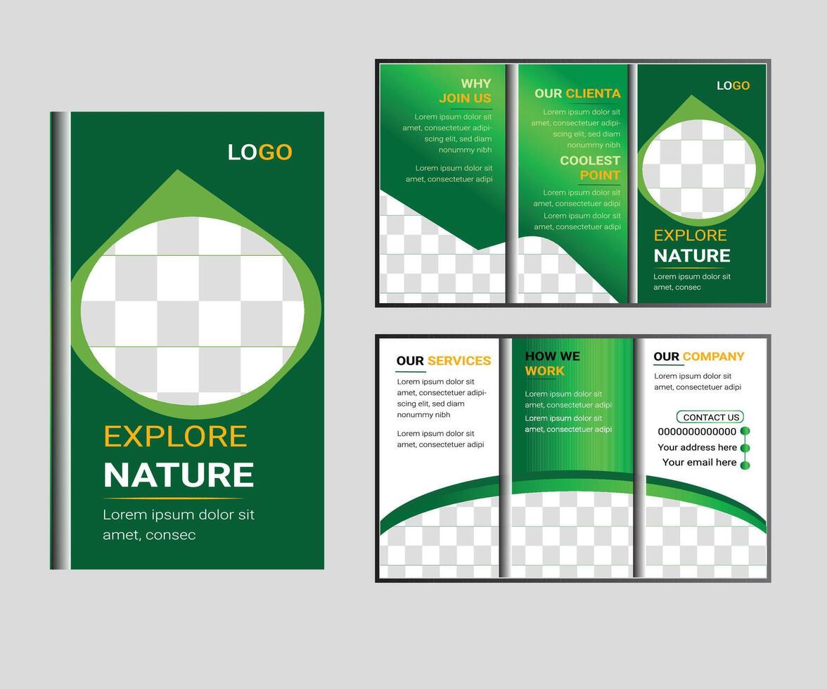 creative business trifold brochure template vector