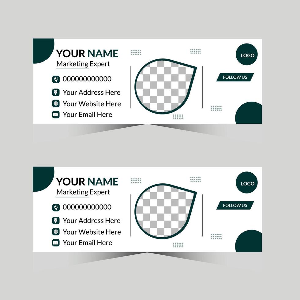 Email signature template. vector