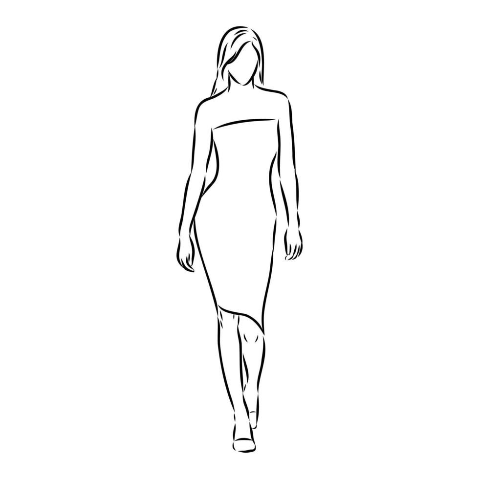 girl mannequin sketch vector