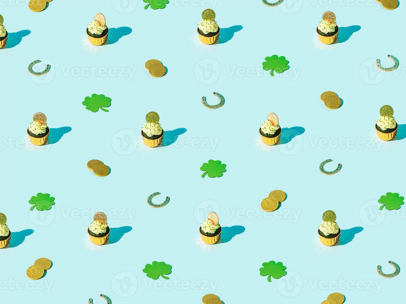 Food for Saint Patrick's Day, isometric pattern photo