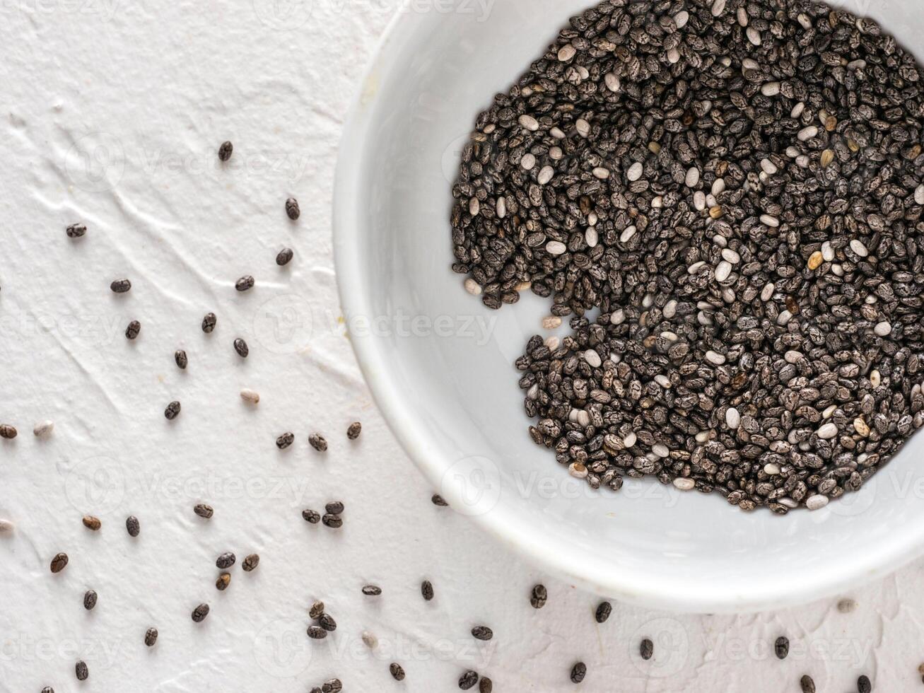 Chia seeds with copy space photo